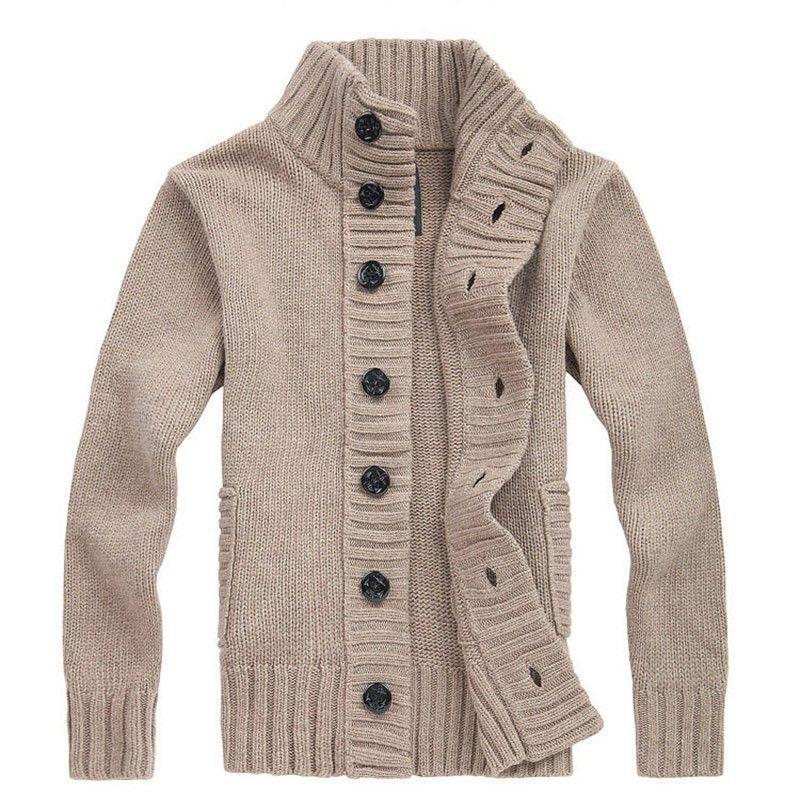 Strickjacke Herren Pullover Strickpullover Einfach Lässig Geknöpft Übergröße Herrenmantel 2XL von Joom DACH