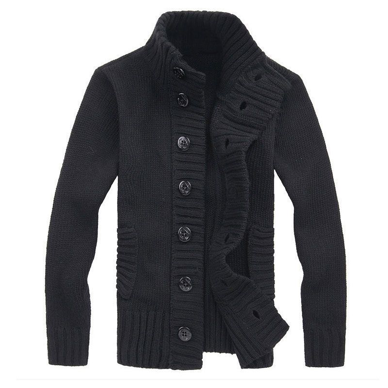 Strickjacke Herren Pullover Strickpullover Einfach Lässig Geknöpft Übergröße Herrenmantel 3XL von Joom DACH