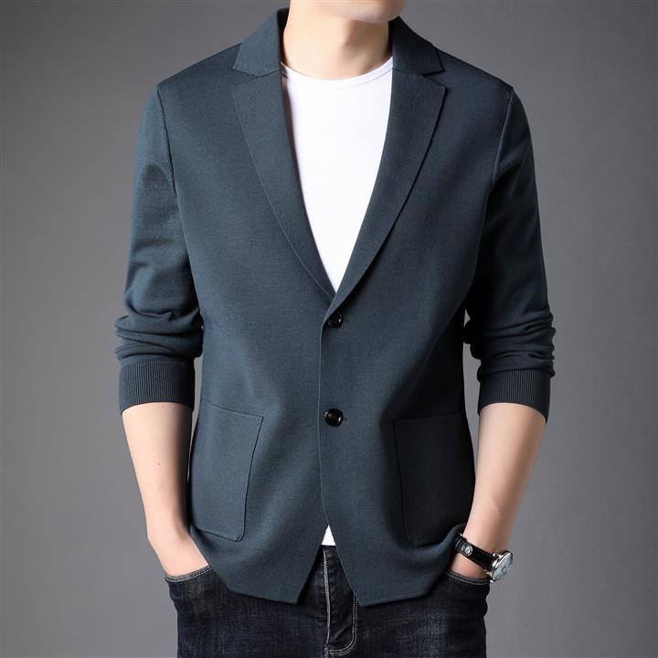 Strickjacke für Herren im Frühling und Herbst, neuer Pullover, trendiger, hübscher Strickpullover, schmaler, lässiger kleiner Blazer XL von Joom DACH