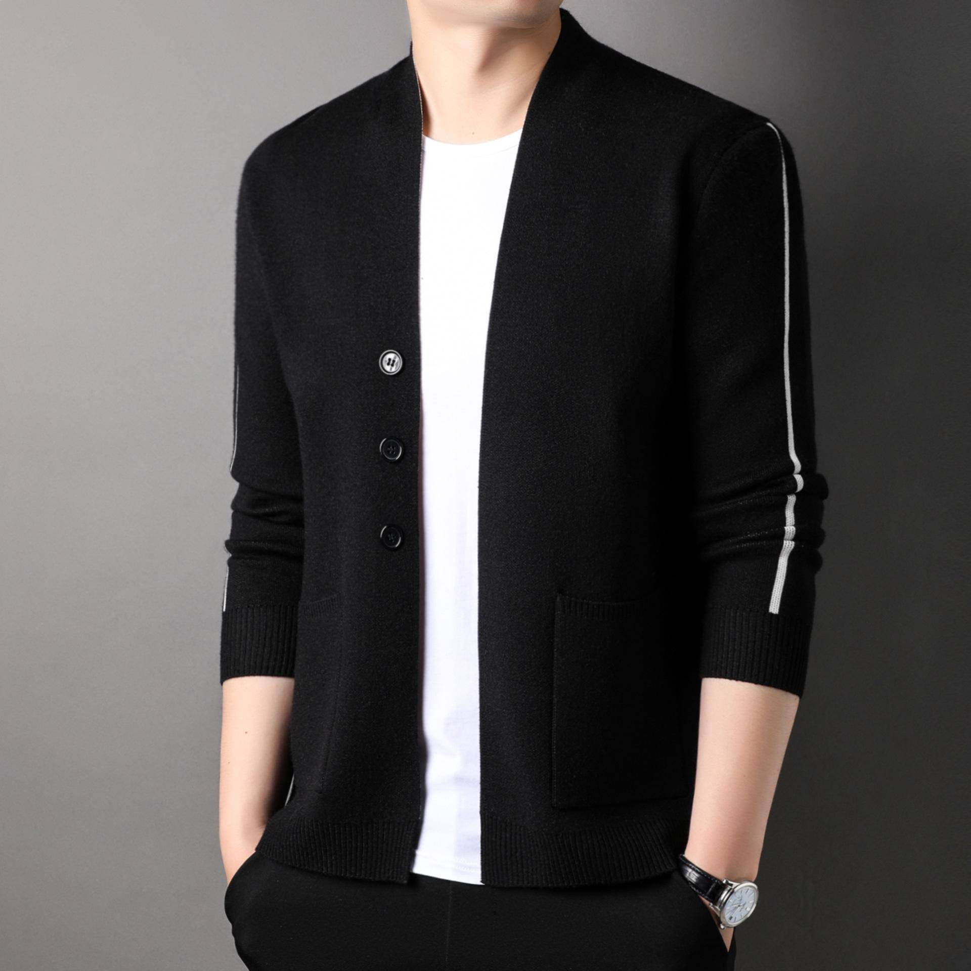 Strickpullover für junge und mittlere Altersgruppen, Strickjacke, Herrenmantel, Herbst und Winter, neuer lockerer Trend, Strickpullover für Herren 185 von Joom DACH