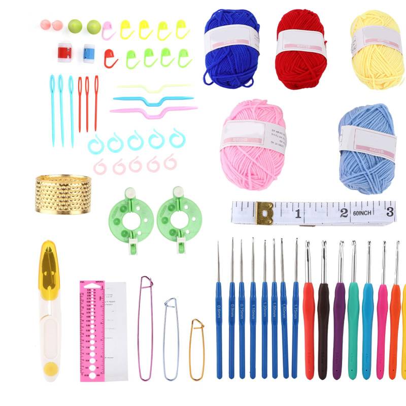 Strickset DIY Blaue Chrysantheme Plastik Häkelnadeln Set mit Wollgarn Aufbewahrungstasche für Strickset DIY Blaue Chrysantheme Plastik Häkelnadeln Set mit Wollgarn Aufbewahrungstasche für von Joom DACH