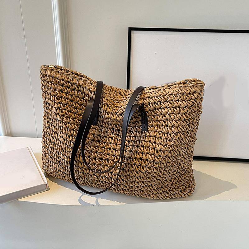 Stroh gewebte Tragetaschen Casual Große Luxus-Design Kapazität Handtasche Strand Schulter einfache Damen Tasche Shopping Sommer 48x2x38cm khaki Stroh gewebte Tragetaschen Casual Große Luxus-Design Kapazität Handtasche Strand Schulter einfache Damen Tasche Shopping Sommer 48x2x38cm khaki von Joom DACH