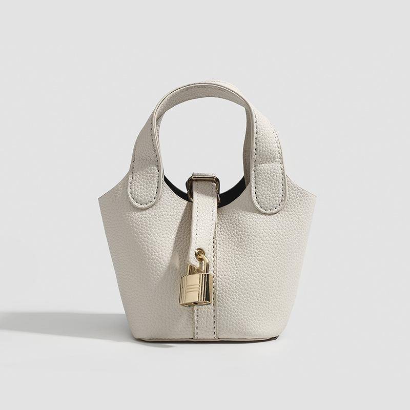 Strukturierte Mini-Lebensmittelkorb-Beuteltasche, vielseitige Damen-Nischen-Leder-Schulter-Umhängetasche von Joom DACH