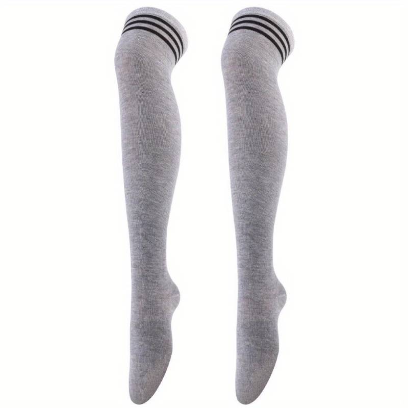 Strumpfhosen für Damen mit drei Riegeln, Cosplay-Socken, Overknee-Strümpfe, Oberschenkelhohe Socken, gestreifte hohe Röhrensocken, lange Socken, lange Beinwärmer von Joom DACH