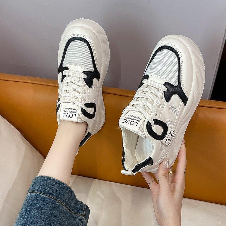 Studenten Ballerinas Frühling Neu Allround Leder Canvas Schuhe Ins Modemarke Lässige Damen Sportschuhe 40 schwarz von Joom DACH