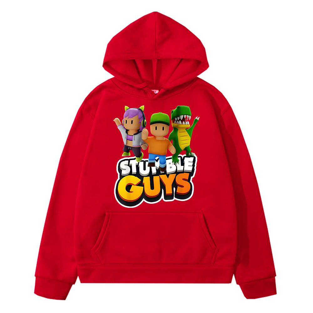 Stumble Guys Print Hoodies Herbst Winter Fleece Sweatshirt Anime Hoodie Pullover Cartoon Jacke Y2k Sudadera Kinderkleidung Mädchen 140 von Joom DACH