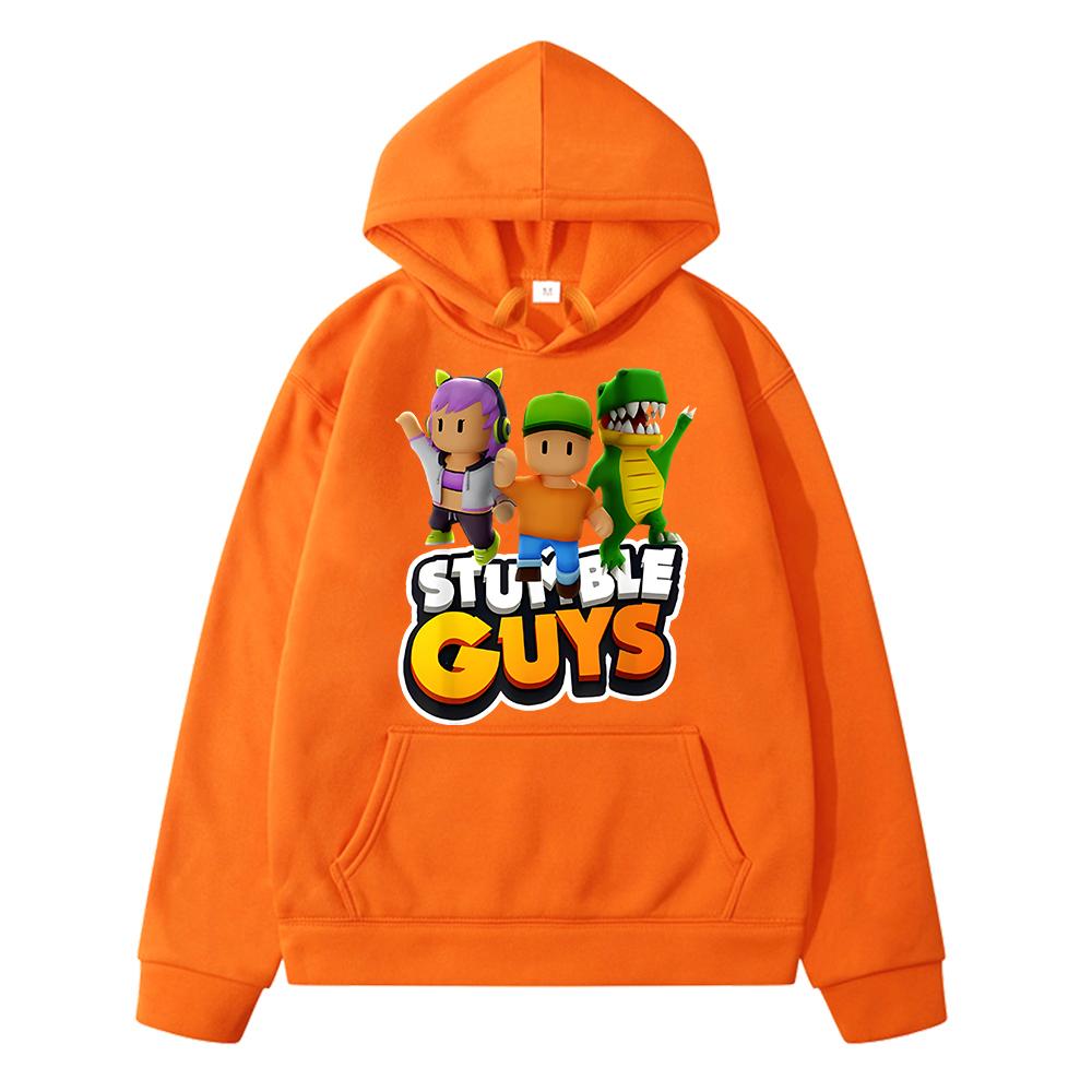 Stumble Guys Print Hoodies Herbst Winter Fleece Sweatshirt Anime Hoodie Pullover Cartoon Jacke Y2k Sudadera Kinderkleidung Mädchen 160 orange von Joom DACH