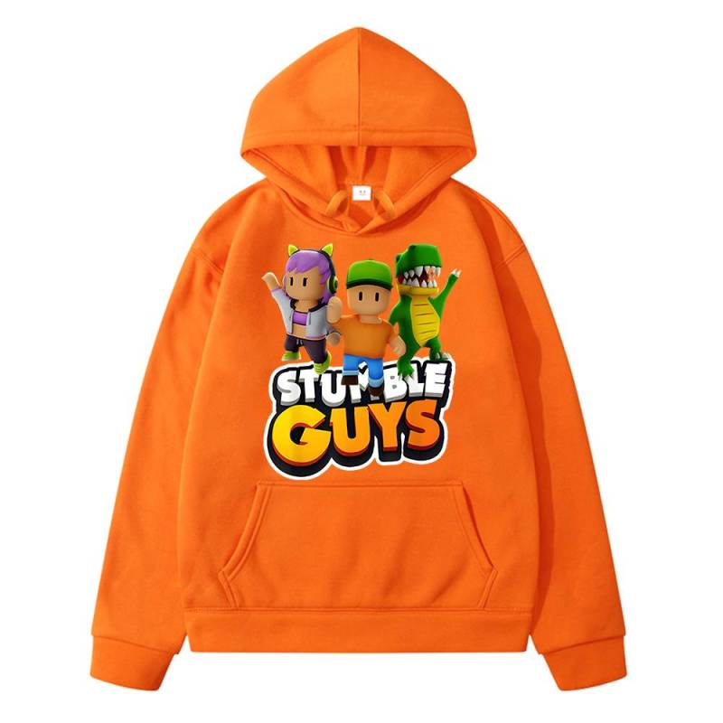 Stumble Guys Print Hoodies Herbst Winter Fleece Sweatshirt Anime Hoodie Pullover Cartoon Jacke Y2k Sudadera Kinderkleidung Mädchen 160 orange von Joom DACH