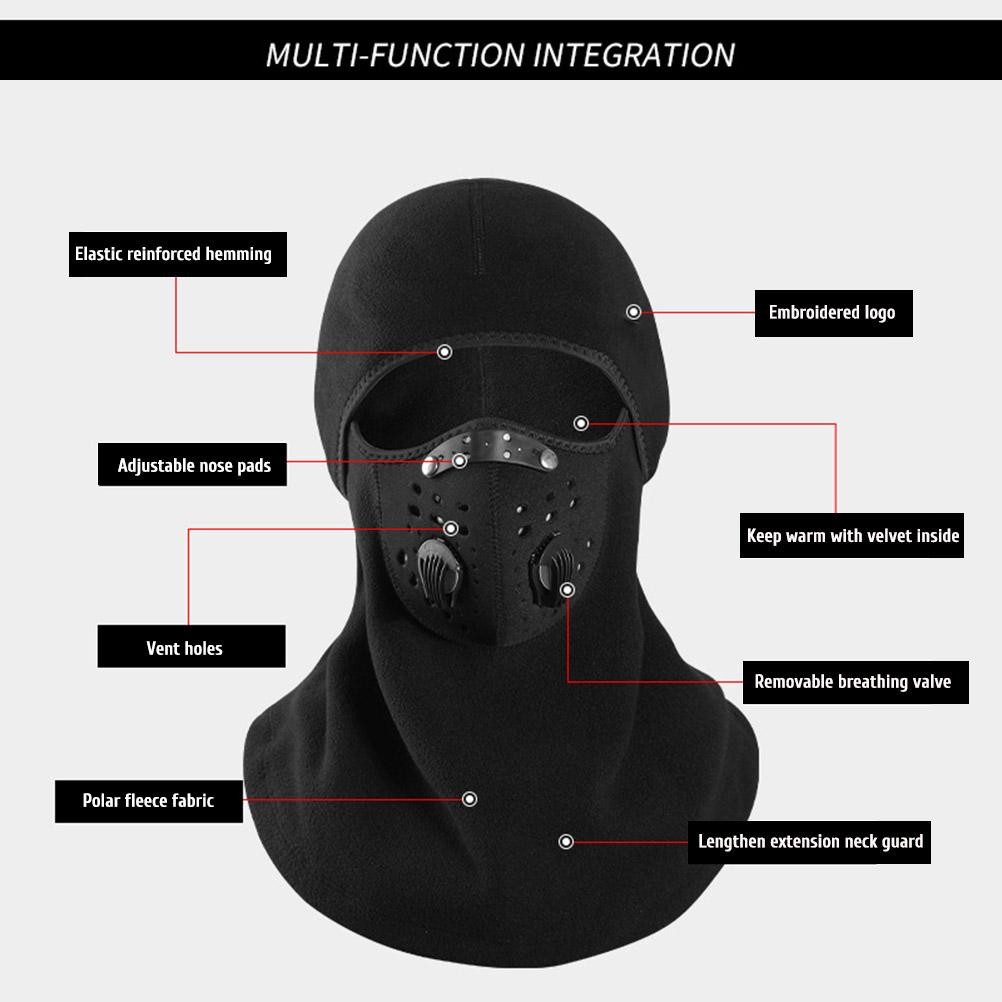 Sturmhaube Ski Gesichtsschutz mit Filter Abnehmbare Atmungsaktive Belüftungsöffnungen für Männer Frauen Winter Winddicht von Joom DACH