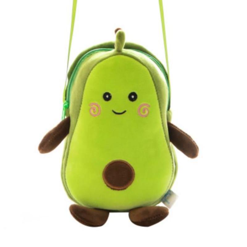 Süße Avocado Plüschtiere Weiche Angefüllte Früchte Kreative Cartoon Reißverschluss Stil Schultertasche für Kinder grün von Joom DACH