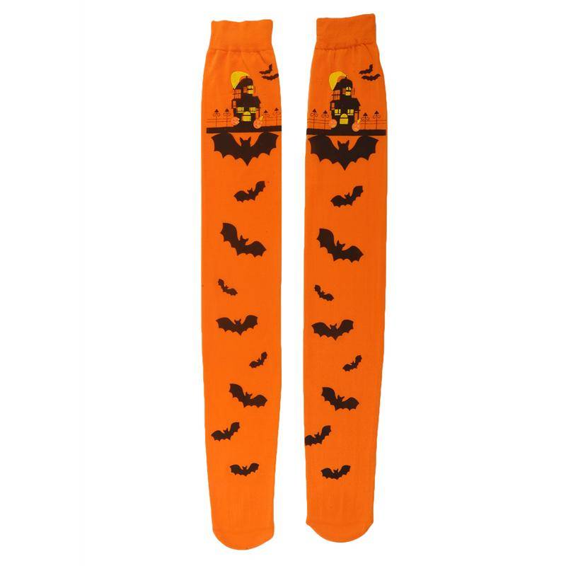 Süße Frauen Halloween lange Strümpfe Mode Druck Overknee Socken Prom Party Requisiten Kostüm One Size orange von Joom DACH