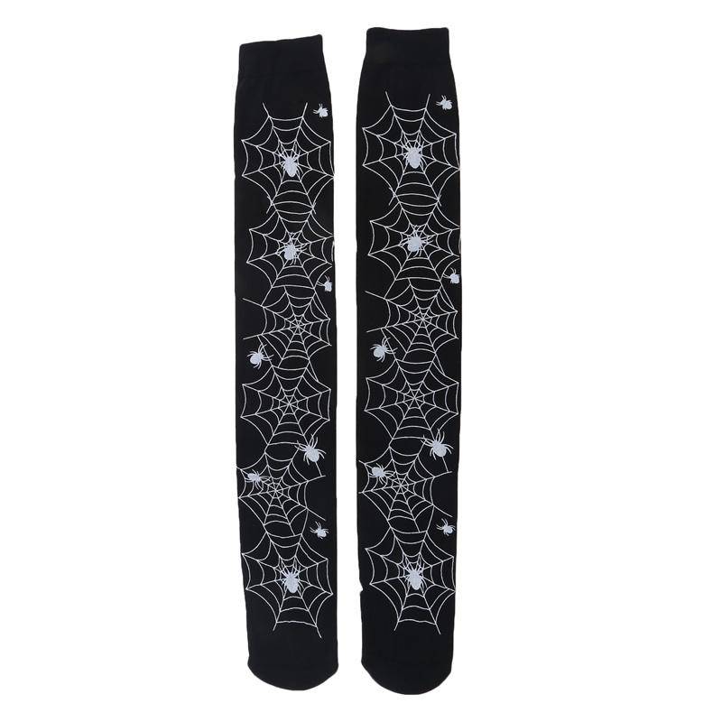 Süße Frauen Halloween lange Strümpfe Mode Druck Overknee Socken Prom Party Requisiten Kostüm One Size schwarz von Joom DACH