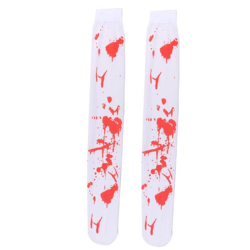 Süße Frauen Halloween lange Strümpfe Mode Druck Overknee Socken Prom Party Requisiten Kostüm One Size weiß von Joom DACH