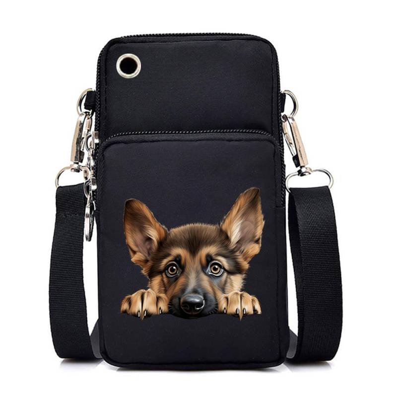 Süße Geldbörsen und Handtaschen mit 3D-Hundedruck, Mini-Handytasche für Damen, Cartoon-Tier, Reißverschluss, kleine Umhängetasche für Damen, Schultertaschen von Joom DACH