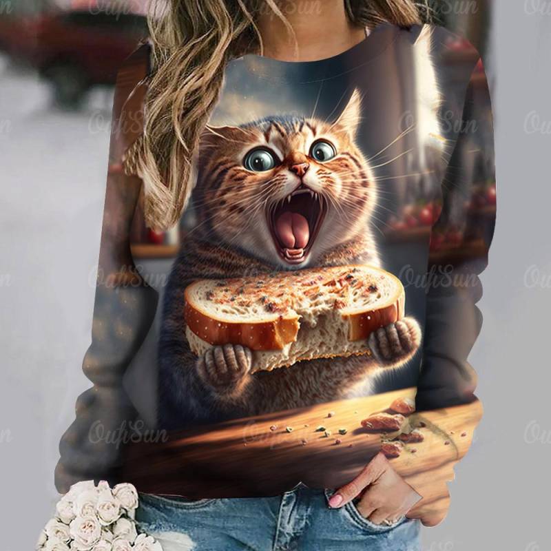 Süße Katze Print Mode Damen Langarm T-Shirts Herbst Frauen Kleidung Casual Baumwolle Pullover Lose Weibliche Tops Streetwear L Süße Katze Print Mode Damen Langarm T-Shirts Herbst Frauen Kleidung Casual Baumwolle Pullover Lose Weibliche Tops Streetwear L von Joom DACH