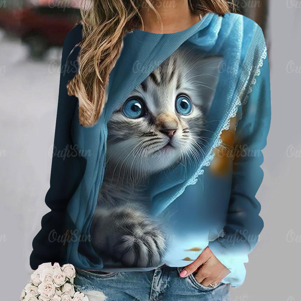 Süße Katze Print Mode Damen Langarm T-Shirts Herbst Frauen Kleidung Casual Baumwolle Pullover Lose Weibliche Tops Streetwear M Süße Katze Print Mode Damen Langarm T-Shirts Herbst Frauen Kleidung Casual Baumwolle Pullover Lose Weibliche Tops Streetwear M von Joom DACH