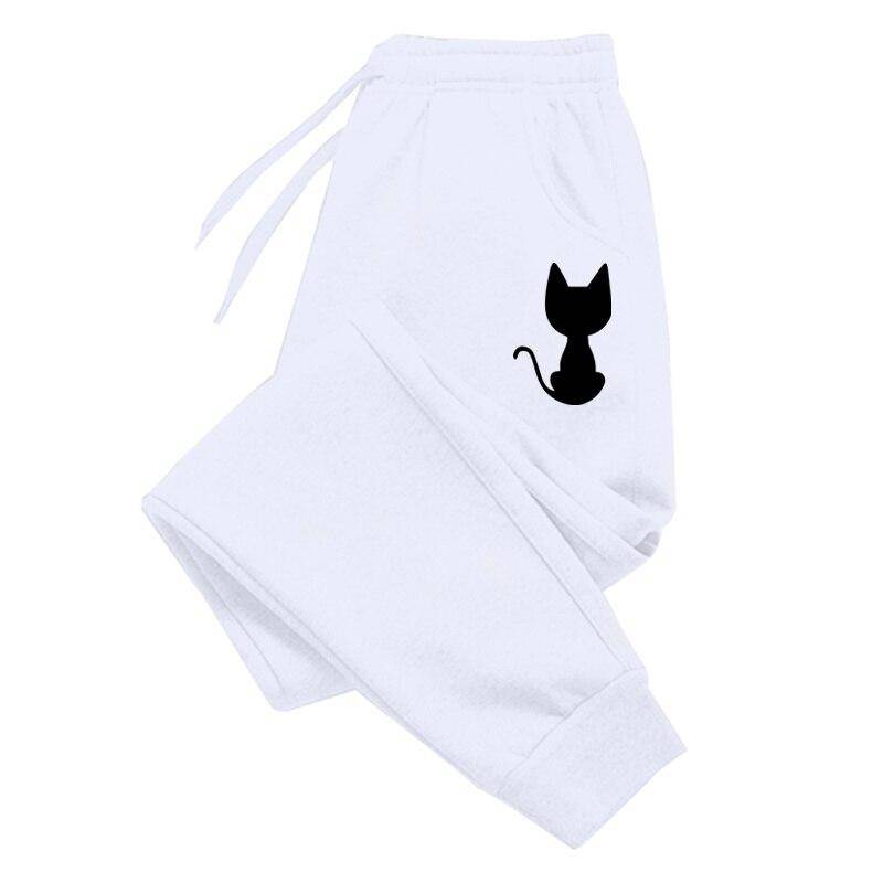 Süße Katze bedruckte Damen-Jogginghose aus Baumwolle, lange Hose, Joggerhose, Sport, Fitness, solide Jogginghose XL weiß Süße Katze bedruckte Damen-Jogginghose aus Baumwolle, lange Hose, Joggerhose, Sport, Fitness, solide Jogginghose XL weiß von Joom DACH