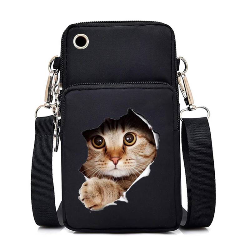 Süße Katzengrafiken, kleine Umhängetaschen für Damen, Harajuku, Tier-Mini-Handytasche, Teenager-Umhängetasche, Damen-Geldbörsen und Handtaschen von Joom DACH