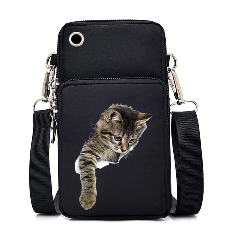 Süße Katzengrafiken, kleine Umhängetaschen für Damen, Harajuku, Tier-Mini-Handytasche, Teenager-Umhängetasche, Damen-Geldbörsen und Handtaschen von Joom DACH