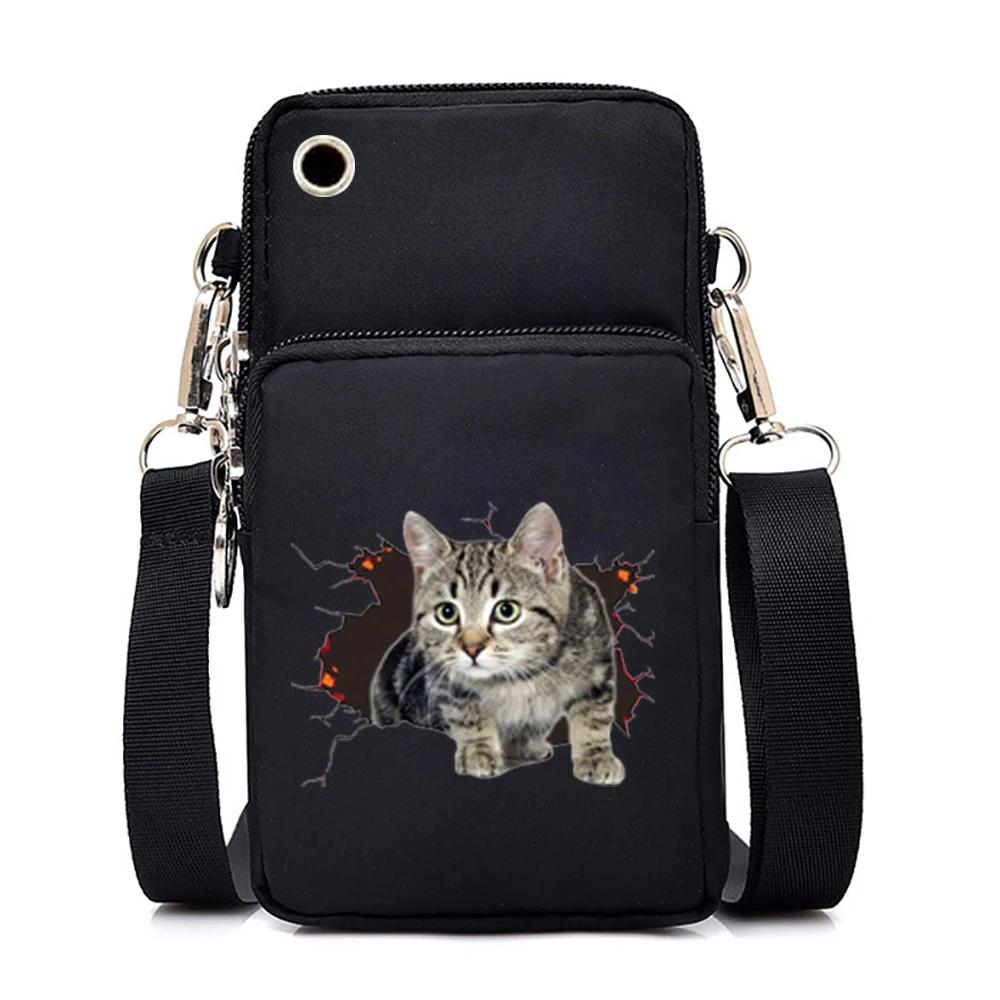 Süße Katzengrafiken, kleine Umhängetaschen für Damen, Harajuku, Tier-Mini-Handytasche, Teenager-Umhängetasche, Damen-Geldbörsen und Handtaschen von Joom DACH