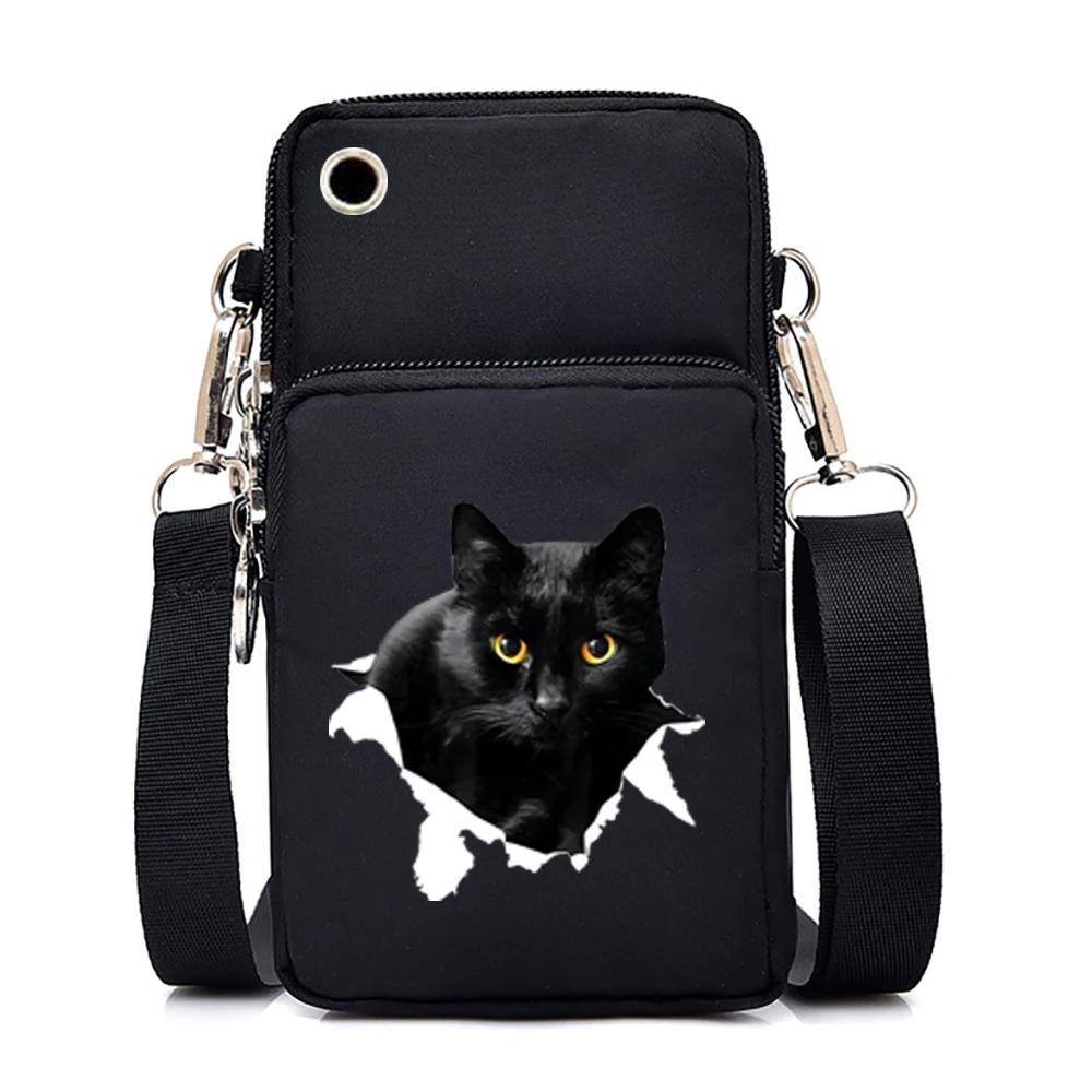 Süße Katzengrafiken, kleine Umhängetaschen für Damen, Harajuku, Tier-Mini-Handytasche, Teenager-Umhängetasche, Damen-Geldbörsen und Handtaschen von Joom DACH