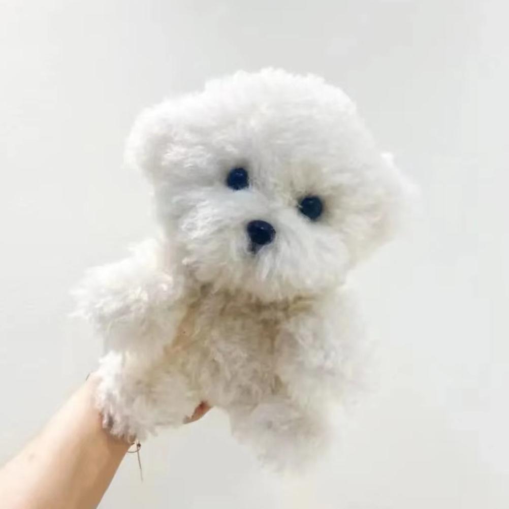 Süße Simulation lockiger Hund Bichon Hund Plüsch Spielzeug Kawaii echtes Leben Plüsch Spielzeug Mädchen Geburtstag Freundin Geschenk Zubehör von Joom DACH