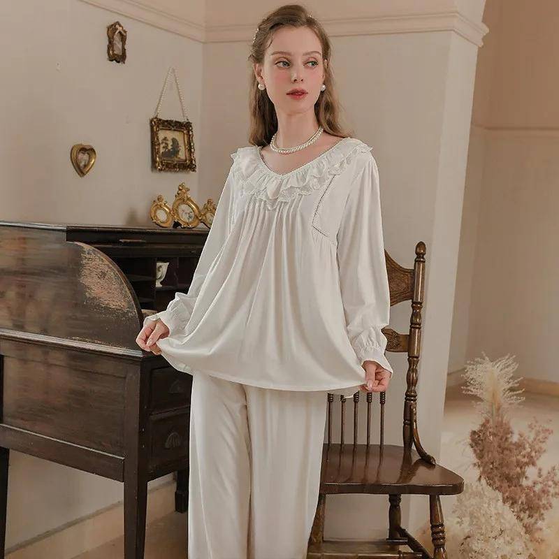 Süßer Pyjama-Set für Damen, Langärmelige Hauskleidung für Herbst .Frühling und Herbst L von Joom DACH