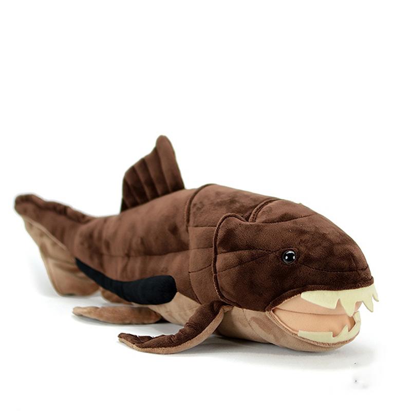 Süßes, weiches Plüschtier Dunkleosteus Terrelli, Paläontologie, realistisches Tier, Originalmodell, Fischpuppe, Geschenk 60x12x18cm von Joom DACH