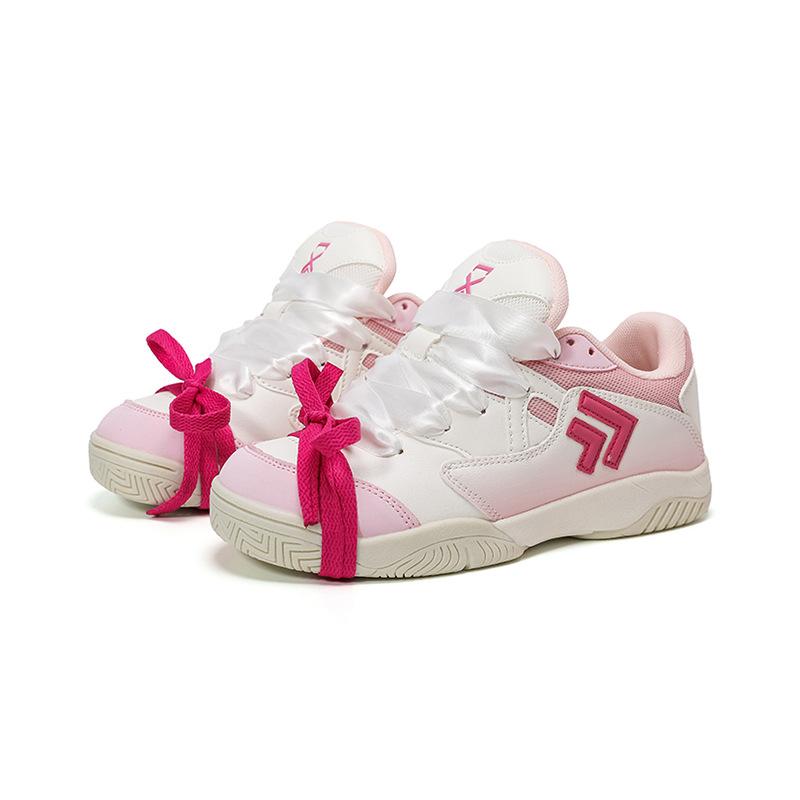 Süßes Mädchen Rosa Allround-Board-Schuhe Dicke Sohle Leichter Sneaker Damen Frühling Schleife Atmungsaktive Freizeitschuhe Damen 39 von Joom DACH