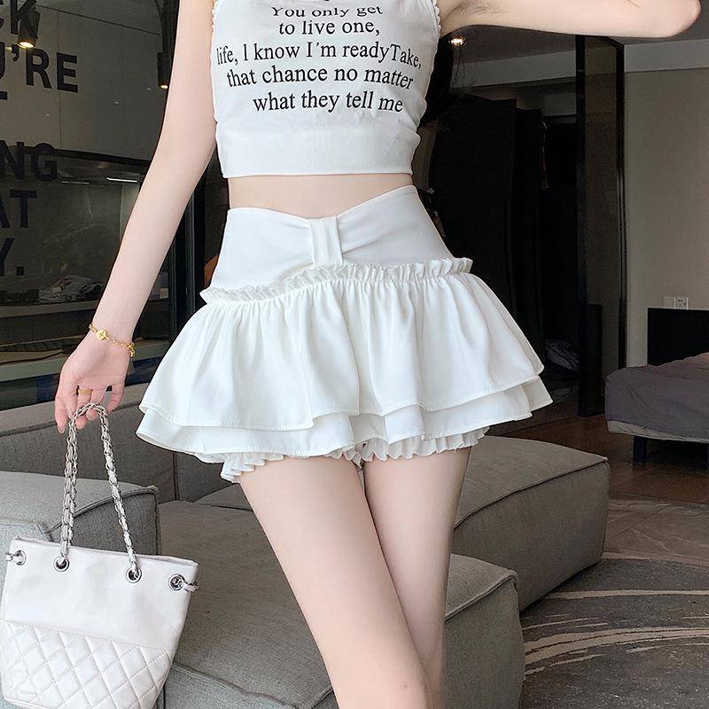 Süßes heißes Mädchen Puffrock: Expositionsschutzdesign mit Schleife und elastischer Taille Extra Large weiß von Joom DACH