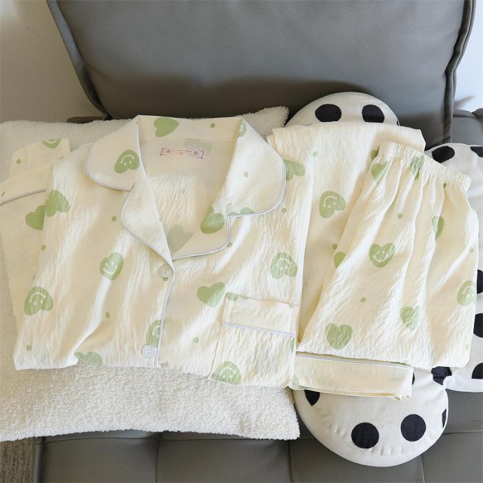 Süßes und Niedliches Kawaii Bärenmuster Zweiteiliges Pyjama-Set Herbst Lässig Vielseitige Homewear Pyjama Damen Weich Damenpyjama M von Joom DACH