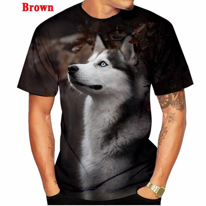 Sommer Herren Kinder Lustiges Siberian Husky T-Shirt Mode Tops Tees Männlich Vintage Kurzarm Kleidung Lässig Stilvoll Streetwear 2XL von Joom DACH