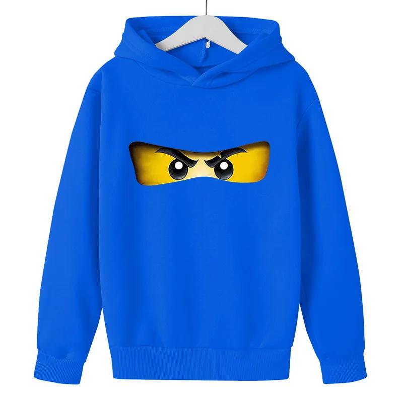 Super Cool Cartoon Ninjago Print Kinder Kapuzenpullover Herbst und Winter Outdoor Freizeit Sport Street Jungen Sweatshirt 110cm blau von Joom DACH