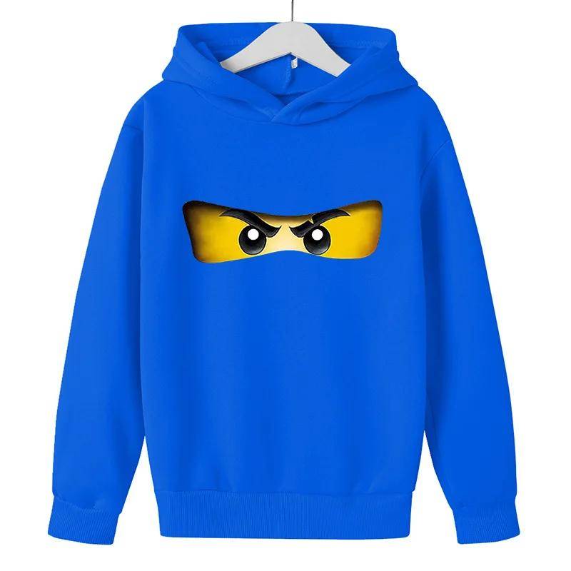 Super Cool Cartoon Ninjago Print Kinder Kapuzenpullover Herbst und Winter Outdoor Freizeit Sport Street Jungen Sweatshirt 110cm blau von Joom DACH