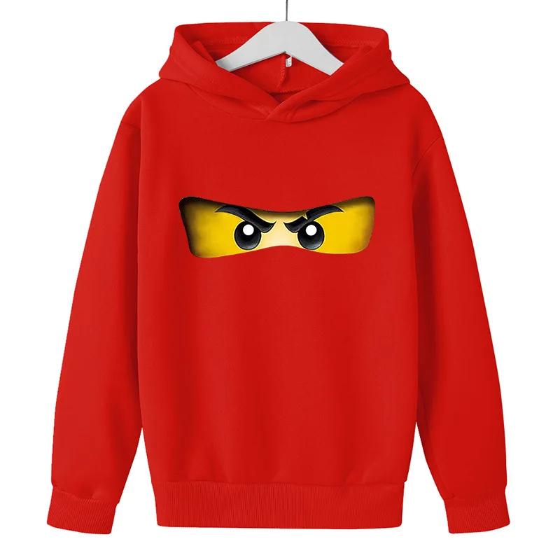 Super Cool Cartoon Ninjago Print Kinder Kapuzenpullover Herbst und Winter Outdoor Freizeit Sport Street Jungen Sweatshirt 170cm rot von Joom DACH