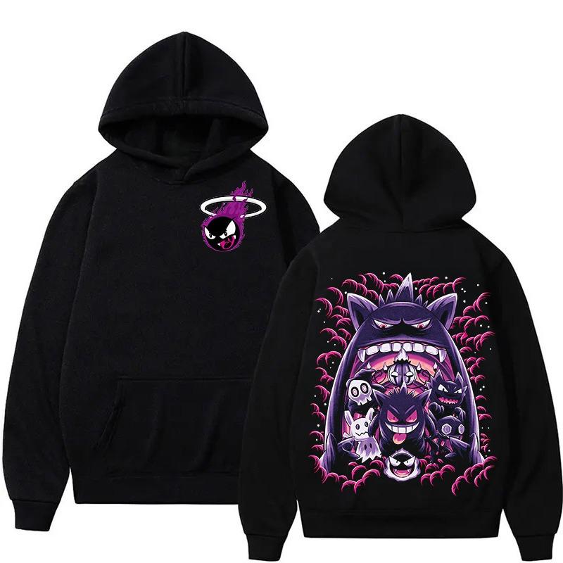 Super Süßer Gengar Anime Bedruckter Hoodie Herren und Damen Herbst Winter Harajuku Übergröße Lässiger Pullover Top 2XL von Joom DACH