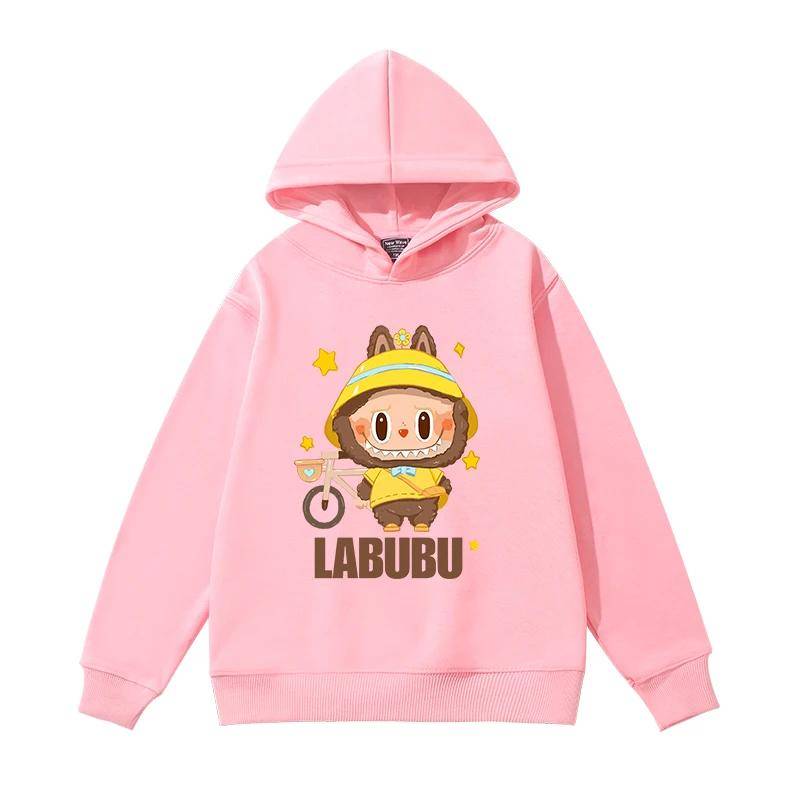 Super heißes Labubu Labu Kinder-Sweatshirt mit Kapuze Kinder Mädchen 25 neu Herbst und Winter plus Samt langärmeliges Kapuzenoberteil 130 von Joom DACH