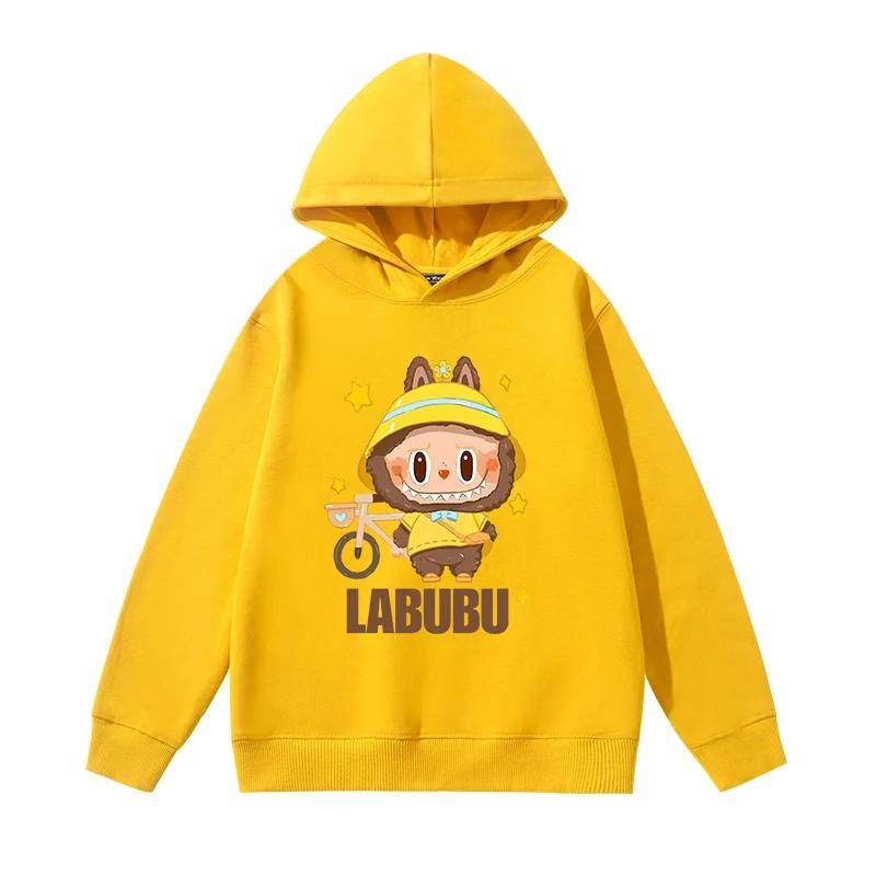 Super heißes Labubu Labu Kinder-Sweatshirt mit Kapuze Kinder Mädchen 25 neu Herbst und Winter plus Samt langärmeliges Kapuzenoberteil 140 von Joom DACH
