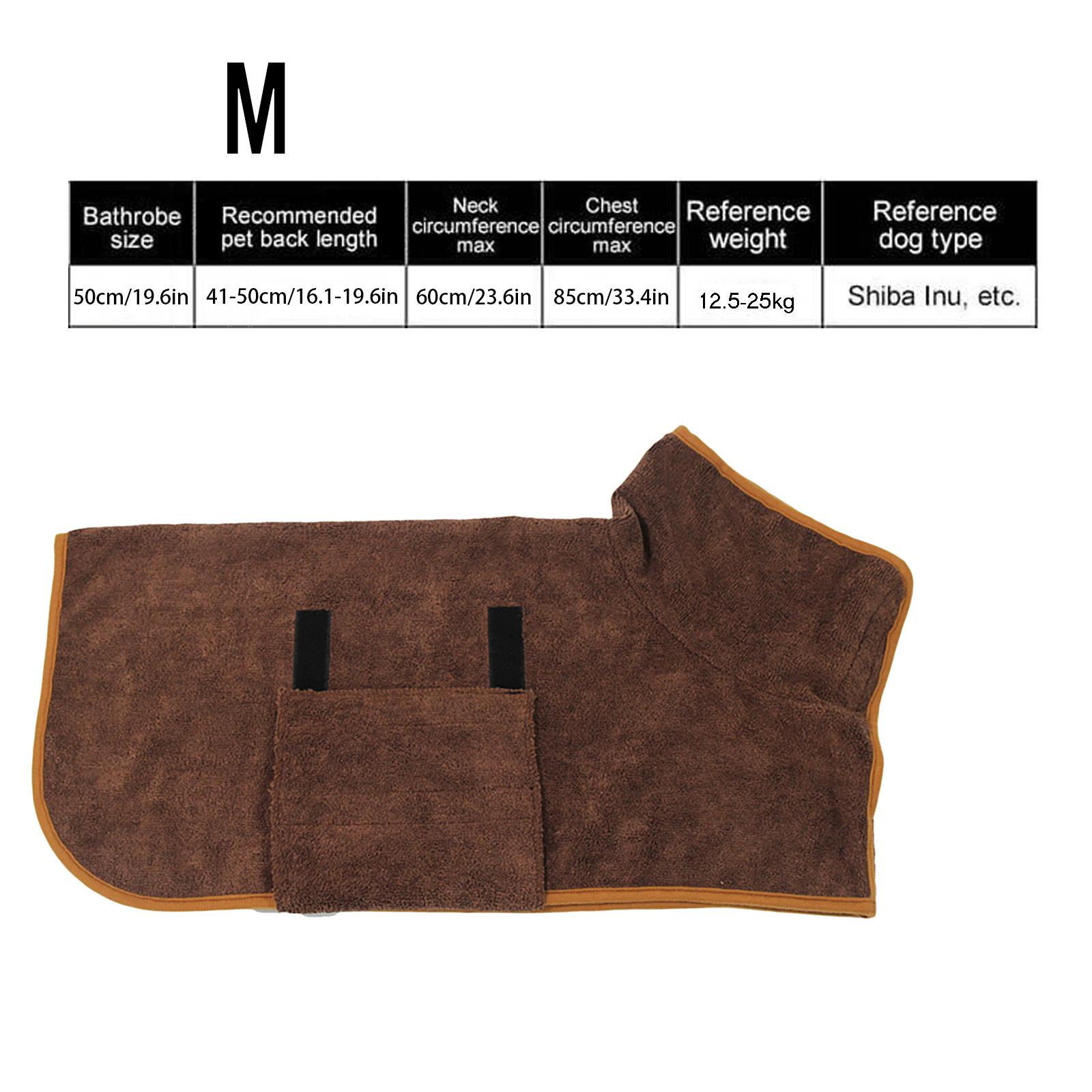 Super saugfähiger Haustier-Bademantel, Hunde-Bademantel, schnell trocknender, saugfähiger Katzen-Bademantel, Handtuch M kaffeebraun von Joom DACH