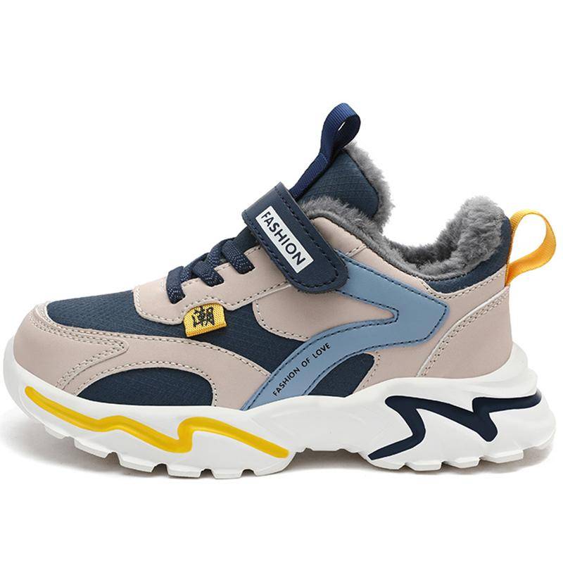 Superleichte Baumwollschuhe für große Jungen, Winterschuhe aus Baumwolle für Jungen, Kinder, plus warme Schneestiefel aus Samt, rutschfeste Baumwollschuhe 31 dunkelblaue von Joom DACH