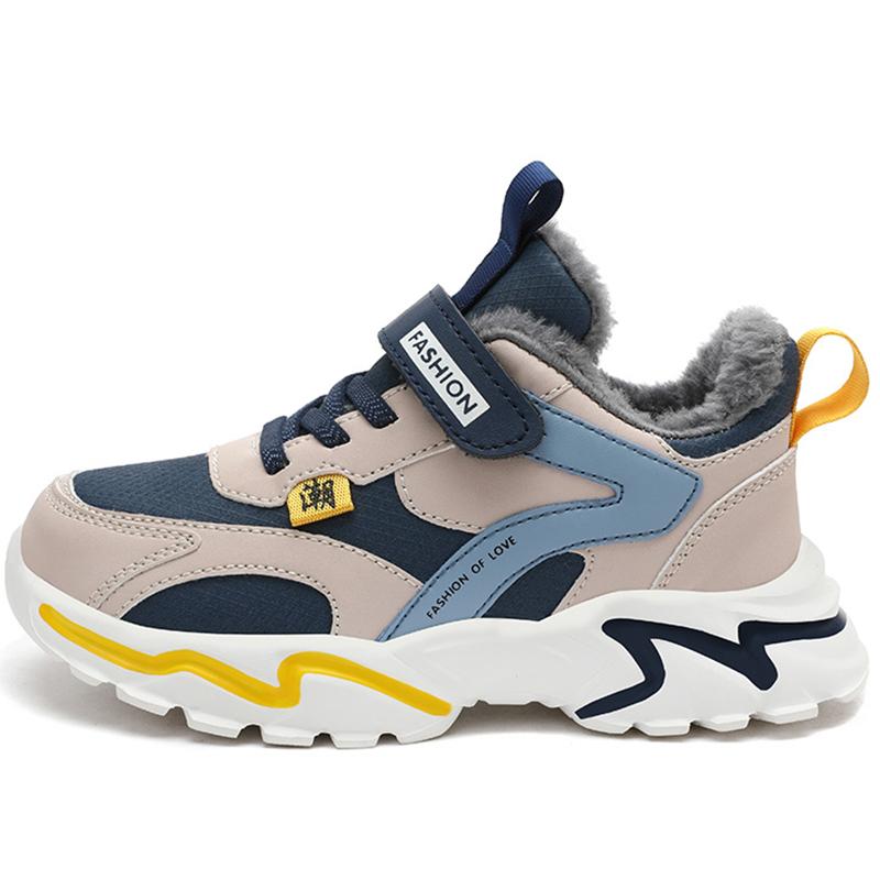 Superleichte Baumwollschuhe für große Jungen, Winterschuhe aus Baumwolle für Jungen, Kinder, plus warme Schneestiefel aus Samt, rutschfeste Baumwollschuhe 36 dunkelblaue von Joom DACH