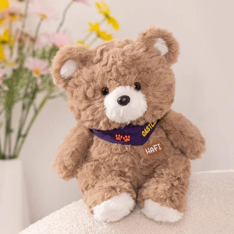 Superweicher Pelzbär Schal tragen Puppe Bär Plüschtier Stofftier Kinder Baby Schlaf Beruhigungskissen Weihnachten Geburtstagsgeschenk von Joom DACH