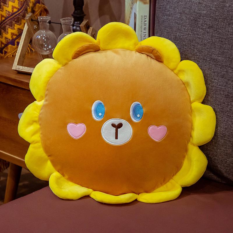 Superweiches, kuscheliges Stofftier, Hund, Bär, Schwein, Katze, Sonnenblume, Kissen mit Decke im Inneren, Plüschtier, schönes Geschenk für Kinder 45cm von Joom DACH