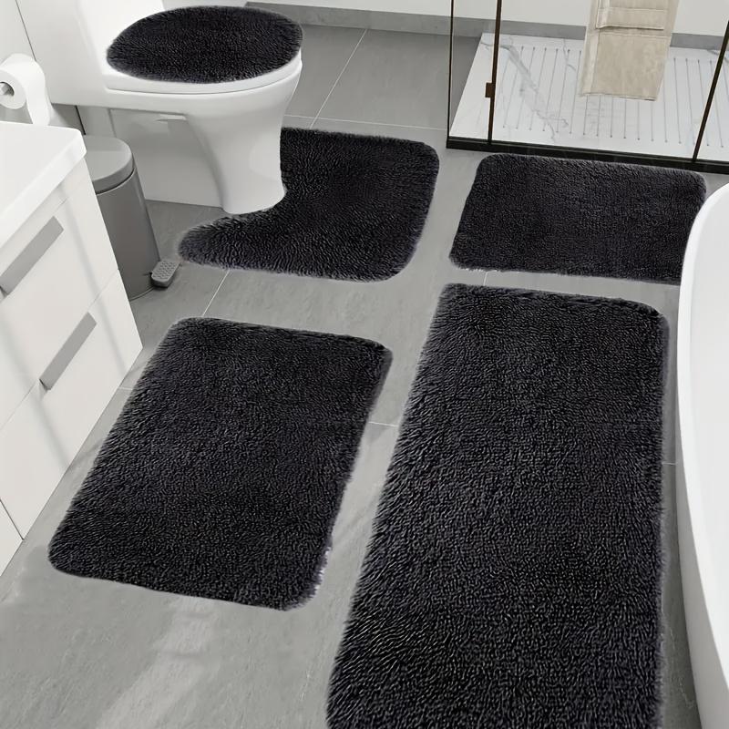 Superweiches 5-teiliges Badezimmerteppich-Set – saugfähige Mikrofaser, rutschfest, inklusive U-förmigem Konturteppich und Flächenteppich – perfekte Heimdekoration, handwaschbar A SET von Joom DACH