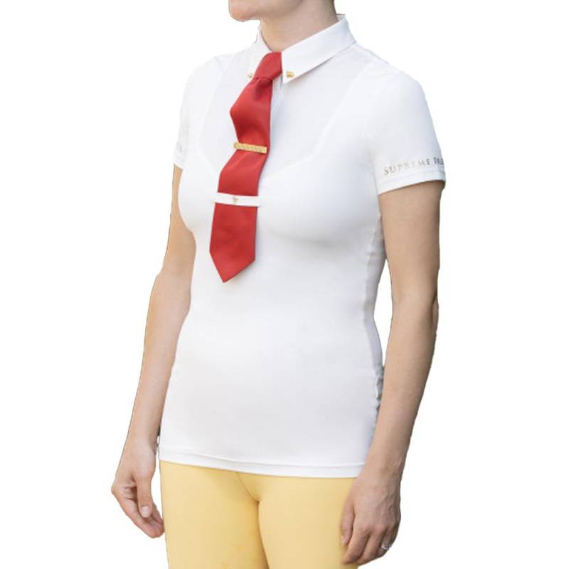 Supreme Products Damen/Damen Champion Show Rider Viertelreißverschluss Kurzarm Wettbewerbshemd XL creme von Joom DACH