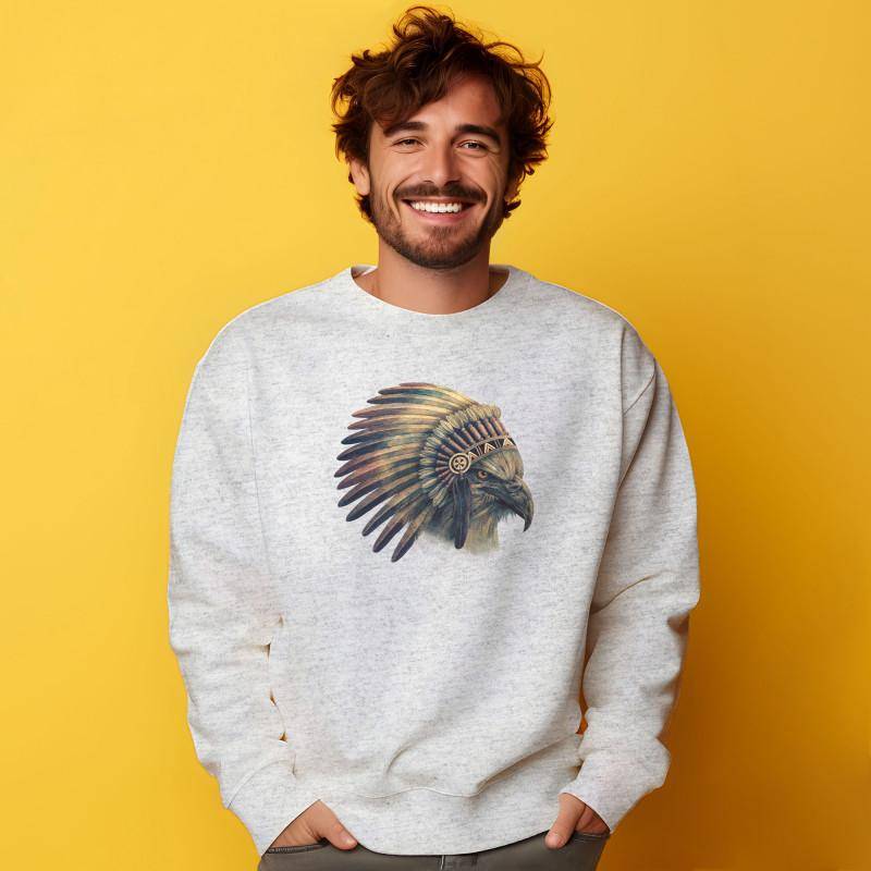 Herren Sweatshirt - EAGLE CHIEF XS grau meliert von Joom DACH