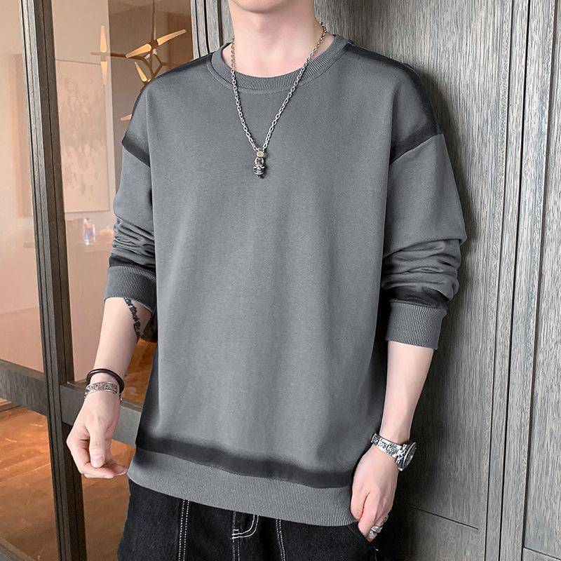Sweatshirt Herren Frühling und Herbst Neue Koreanische Art Lose Rundhals Jugend Bottoming Shirt Lässiges Langarm-T-Shirt Herrenbekleidung 2XL grau von Joom DACH