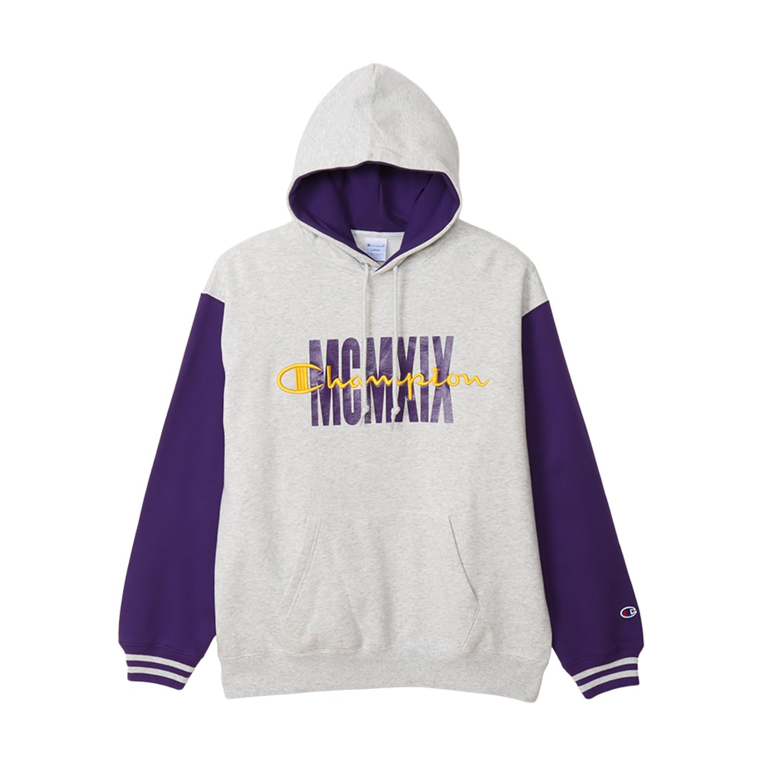 Sweatshirt Langarm Gebürstetes Futter BAUMWOLLE USA LooseFit Grafik-Logo-Print Kapuzenpullover Action Style Heather Gray [Champion] C3-A107 Herren von Joom DACH