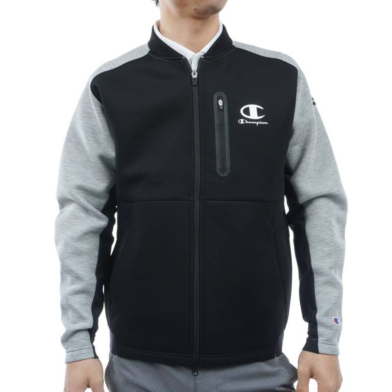 Sweatshirt Langarm Wasserabweisend One Point Logo 3LS Zip Sweatshirt Golf Oxford Grau [Champion] WRAP-AIR Techweave(R) Herren C3-ZG603 von Joom DACH