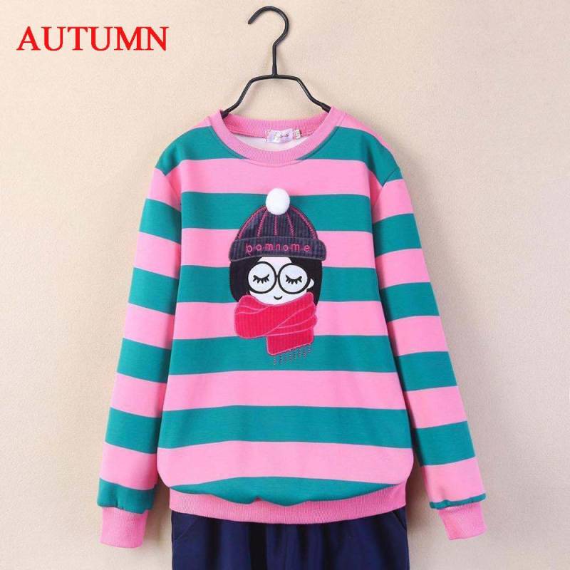 Sweatshirt für Mädchen Frühling Lose Schule Kinder Pullover Streifen Mädchen Langarm T-Shirt Kleidung Verdicken Winter Kinder Pullover Tops10 12 Jahre 8T von Joom DACH